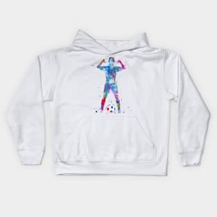 Female Soccer Player Kids Hoodie